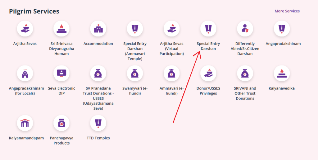TTD Special Entry Darshan ticket